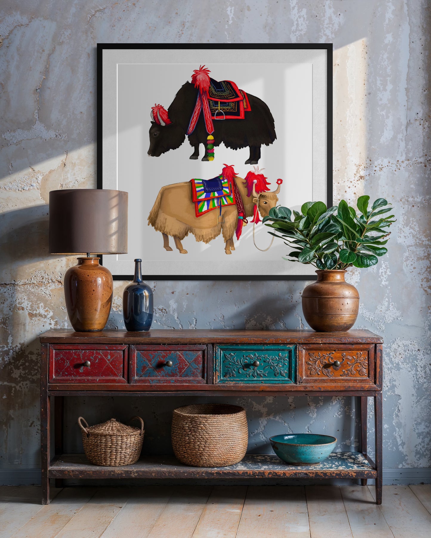 Art Print | The Tone Of Tibetan Yaks - Amber Maaske